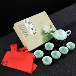 青瓷鱼杯茶具 创意商务礼品，黑色企鹅套装的独特魅力
