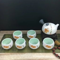 景德镇经典雪花瓷7头功夫茶具 三色可选，厂家直销