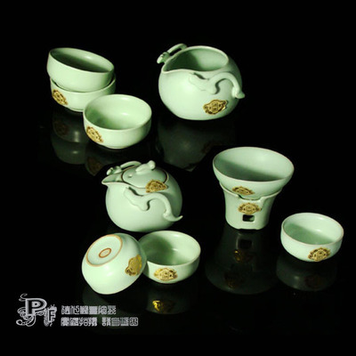 供应鹏丰陶瓷茶具 汝窑茶具高级套装，尽显德化工艺之美