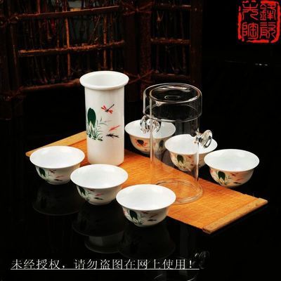 厂家直销仿手绘荷茶红茶专用泡茶器 德化先锋陶瓷的独家新款与最低价策略